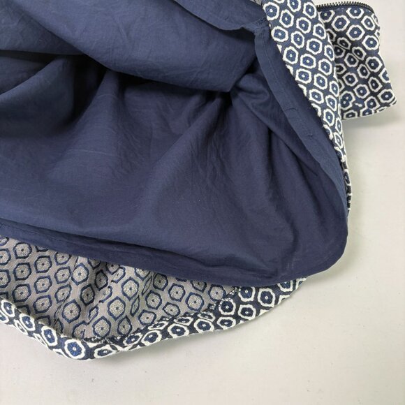 FRNCH Fit & Flare Dress Size L Blue White Geometric Sleeveless Lined Mini - Picture 9 of 13